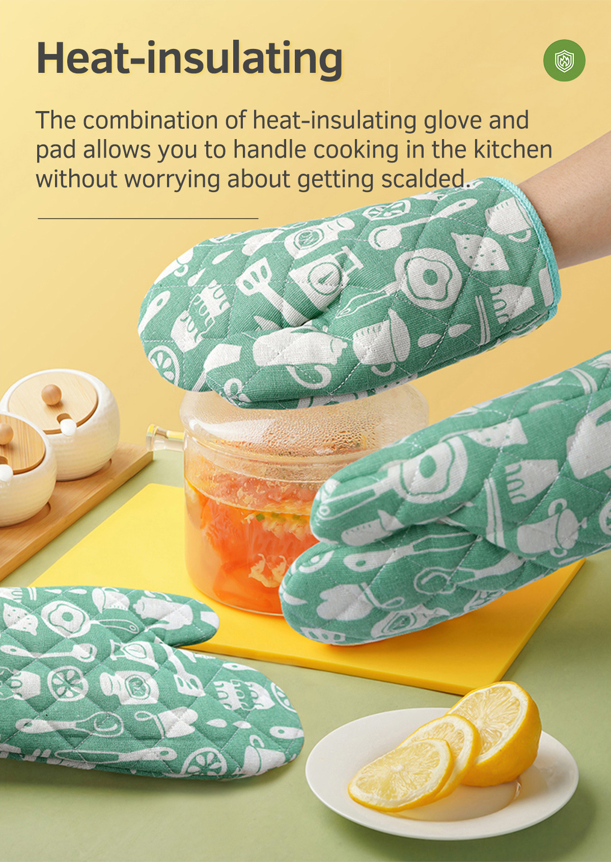 Anti-scalding Canvas Heat Resistant Glove Set-2